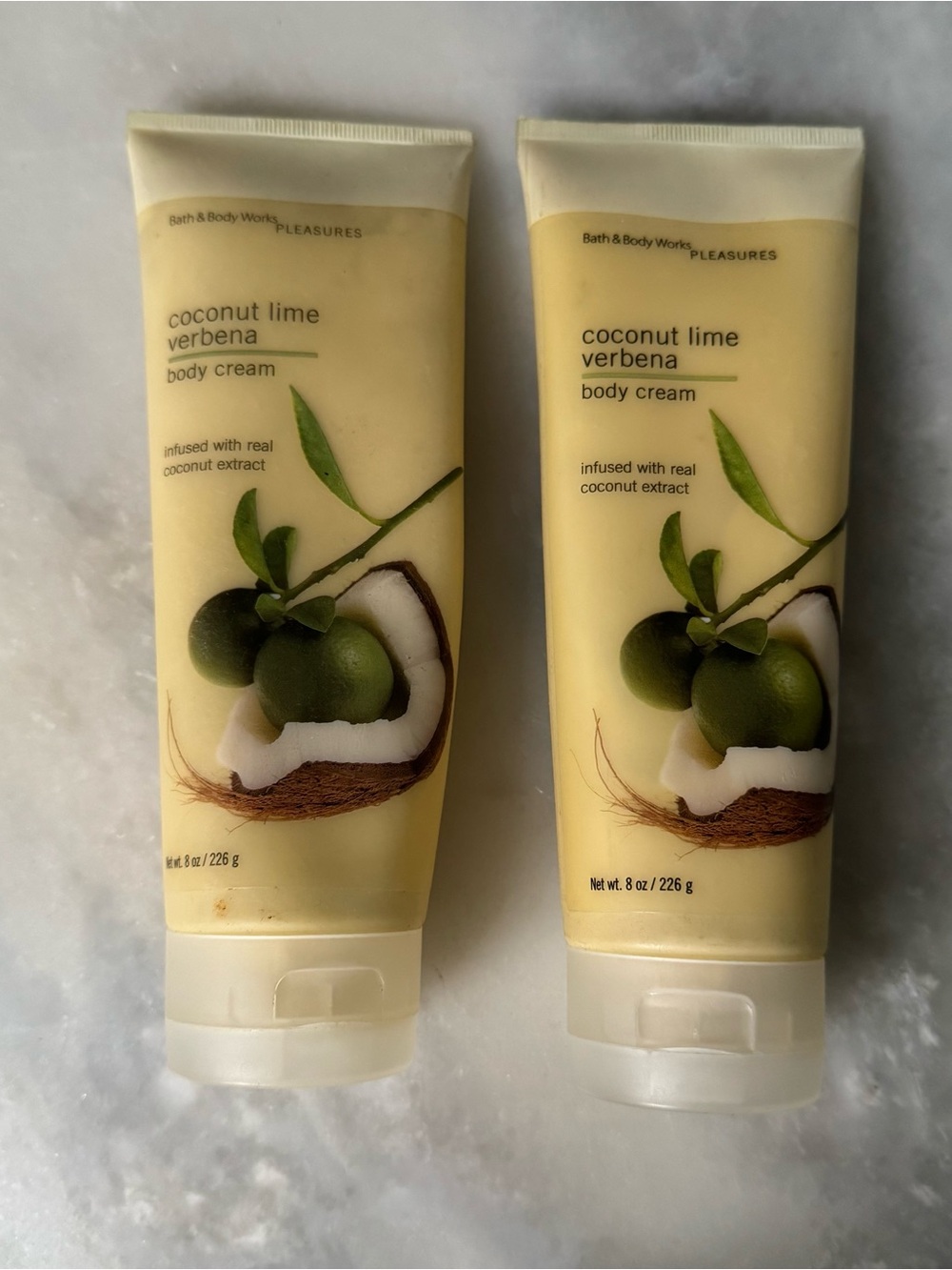 Vintage Bath & Body Works Coconut Lime Verbena Body Cream 8 oz Bundle of 2